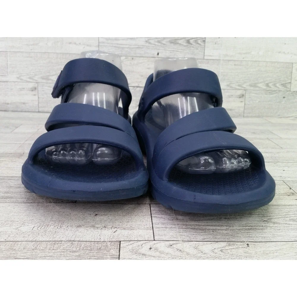 Essentials By‎ Muk Luk Navy Blue Sandals Summer Beach Shoes 9/10 Large L